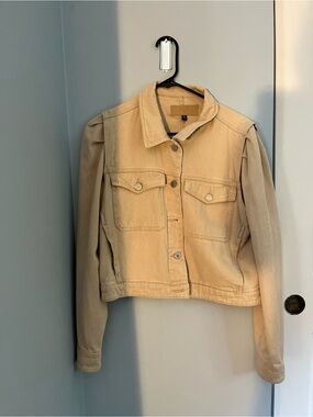 Blank NYC Pink Cropped Denim Jacket